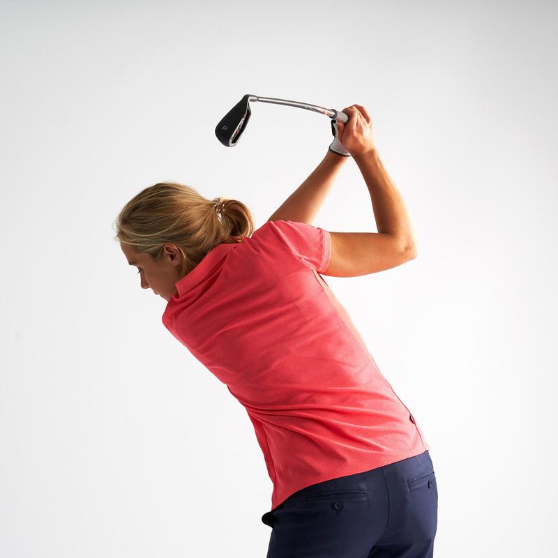 Áo thun polo ngắn tay chơi golf Decathlon Inesis trong thời tiết ấm áp cho nữ màu hồng dâu