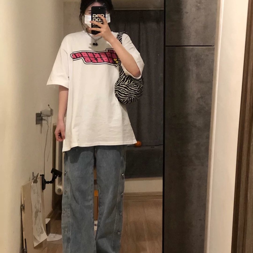 NRVP Áo Thun Ngắn Tay Form Rộng Mẫu 2021 Theo Phong Cách Hàn Quốc Dành Cho Nữ