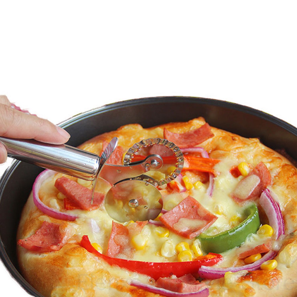 Dao lăn cắt bánh bằng thép không gỉ 2 trong 1