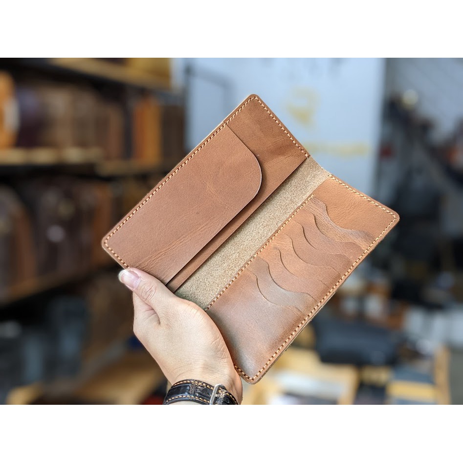 Ví Dài Cầm Tay Da Bò Sáp Cao Cấp - DA THẬT 100% & BẢO HÀNH 2 NĂM