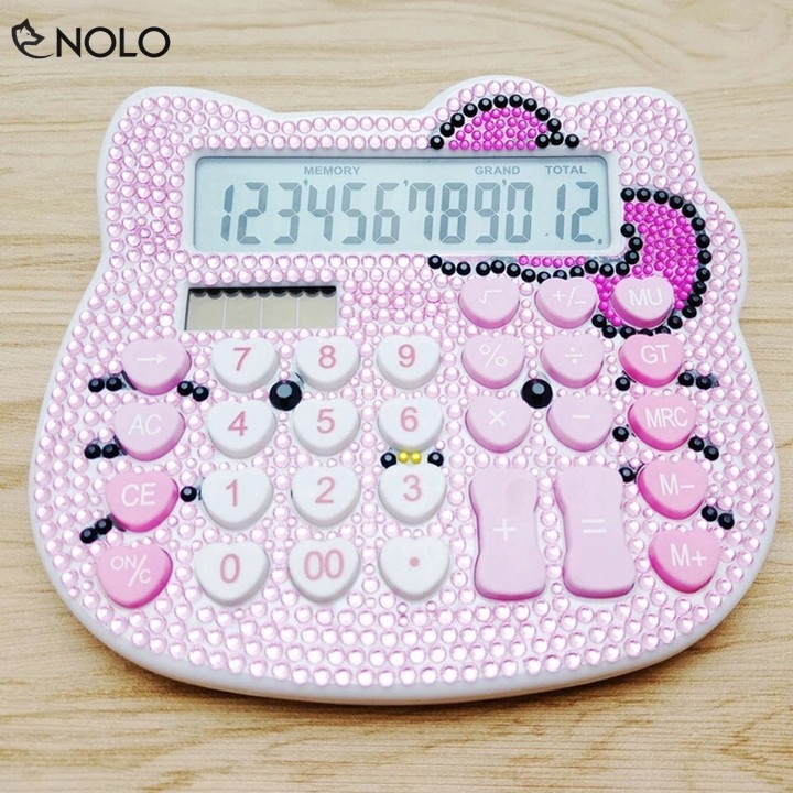 Máy Tính Hello Kitty Dùng Pin Và Năng Lượng Mặt Trời 12 Chữ Số