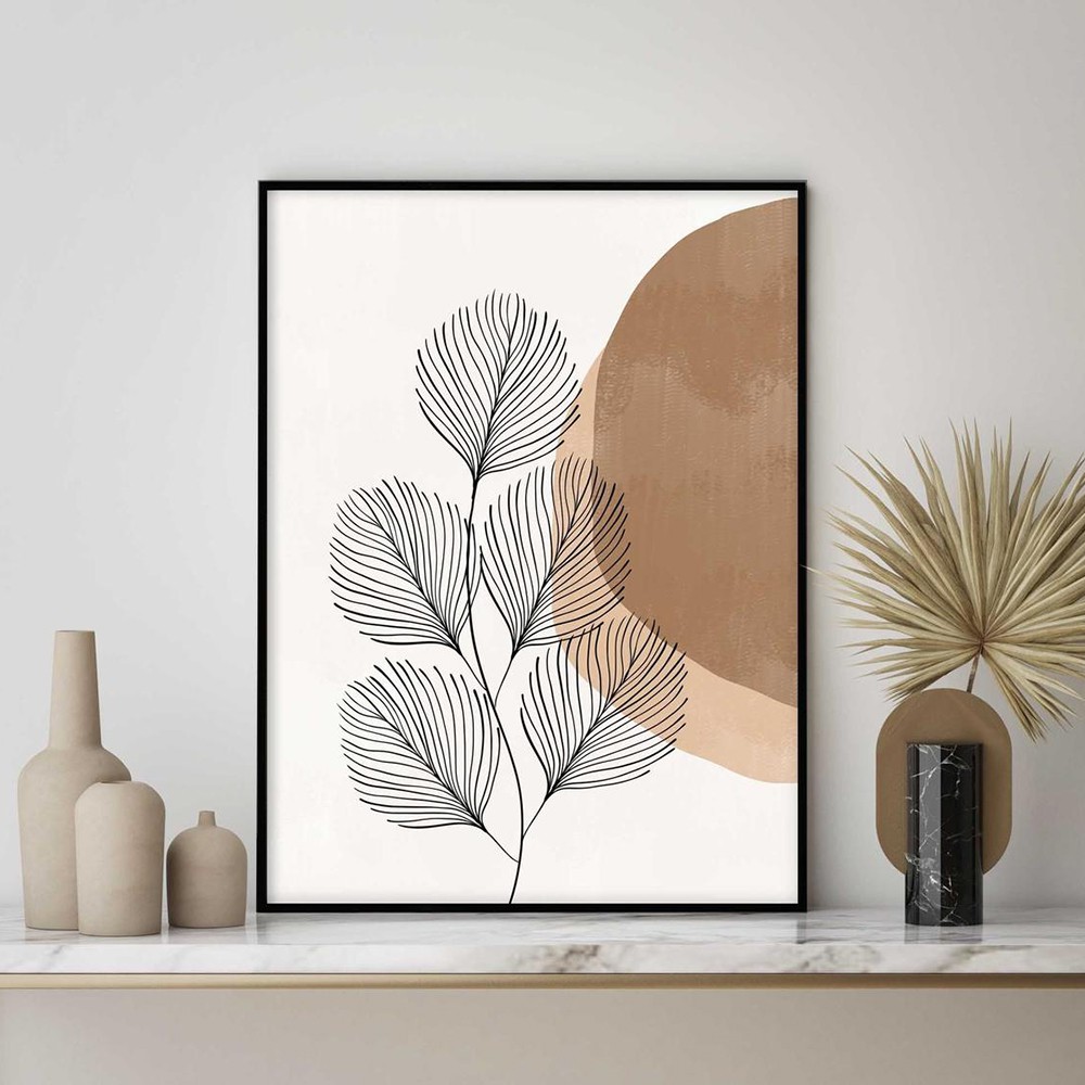 Tranh BOHO trừu tượng (size 50*70cm) - Tranh canvas treo tường cao cấp, tặng đinh 3 chân treo tranh.