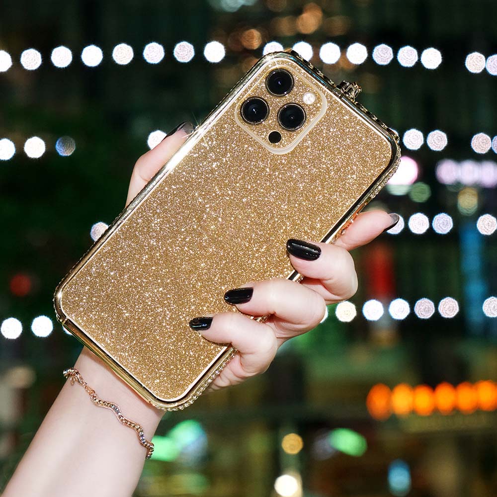 Ốp Điện Thoại Viền Kim Cương Thời Trang Cho Iphone 14 Pro Max 11 Pro Max XR 11 12 Pro Max 7 / 8 / XS Max 13 Pro Max