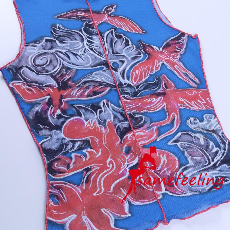 SF Áo Nữ Không Tay Cổ Tròn In Họa Tiết Thời Trang | BigBuy360 - bigbuy360.vn