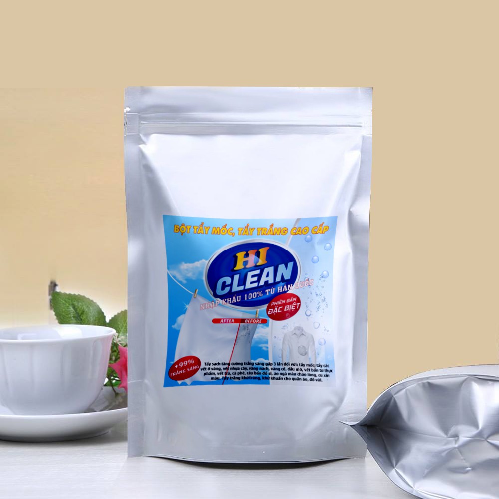 Thuốc tẩy trắng quần áo TRĂNG Hi-Clean C 200gr đánh bật 100% vết mốc ố vàng nhựa cây làm sạch mọi loại vết bẩn