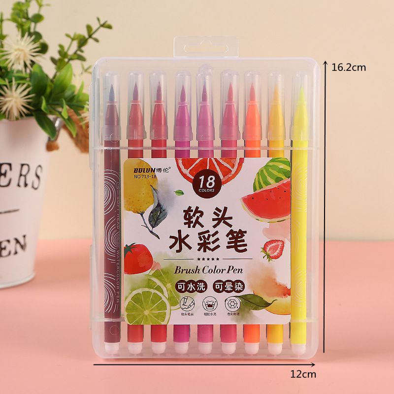 Bút màu dạ Brush Water ngòi lông mềm cho bé học vẽ