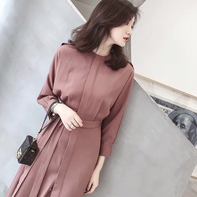 [ẢNH THẬT CUỐI] DM567 - Đầm Maxi Xẻ Tay Dài Phối Nơ Eo | BigBuy360 - bigbuy360.vn