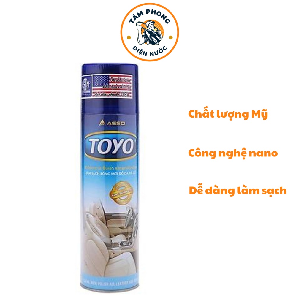 Chai Xịt Bóng Đồ Da, Nội Thất Ô Tô Và Gỗ TOYO 500ml