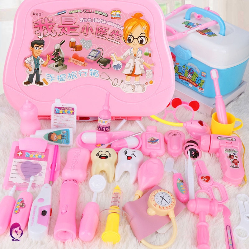 【Hàng mới về】 1 Set Kids Doctor Sets Toy Role Play Stethoscope for Children Boy Girls Pretend Kit