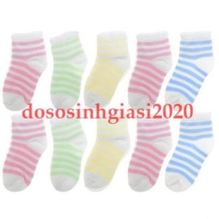 Vớ cho bé-Set 1 đôi vớ sọc len sơ sinh cho bé 0-6 tháng