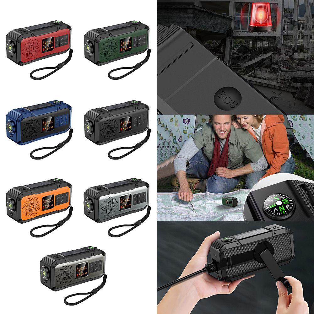 Máy Cạo Râu Năng Lượng Mặt Trời SOS NOAA / WB / AM / FM Có La Bàn Tiện Lợi