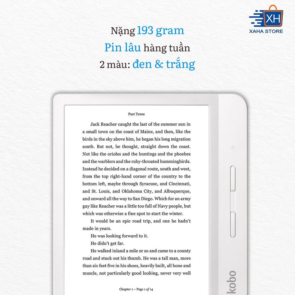 Máy đọc sách Kobo Libra H2O - 8GB đen/trắng - Bảo hành 12 tháng