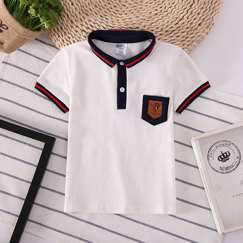 Áo Thun Polo Tay Ngắn Chất Liệu Cotton Cho Bé Trai