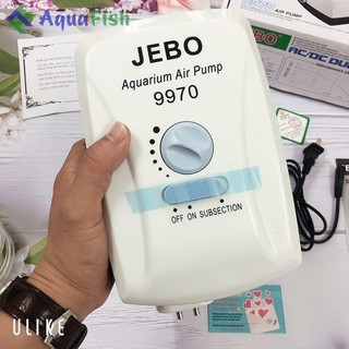 Máy Sủi Tích Điện JEBAO 9970 (máy sủi khí tích điện 2 vòi chạy êm tặng kèm 2 bộ dây và quả sủi)