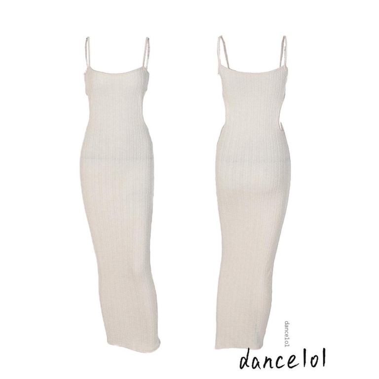 Đầm Múa 1O1 Hai Dây Dáng Dài Hở Lưng Màu Trơn Thời Trang Cho Nữ