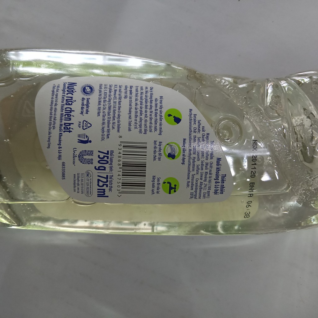 Nước Rửa Chén, Nước Rửa Bát Sunlight 750ml