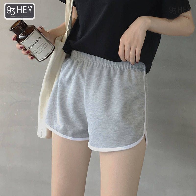 Quần Short Nữ Viền Trắng Cạp Chun Chất Thun Basic Co Giãn Siêu Dễ Chịu 93HEY QS04 | BigBuy360 - bigbuy360.vn