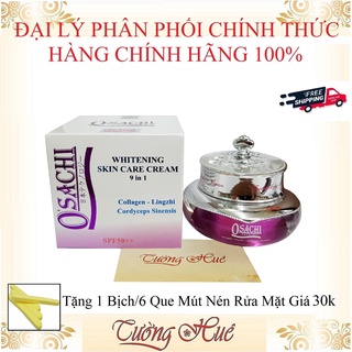 Kem Dưỡng Trắng Da Cao Cấp Osachi 9in1 Tinh Chất Linh Chi Đông Trùng - 20g ( Tặng 1 Bịch/6 Que Mút Rửa Mặt )