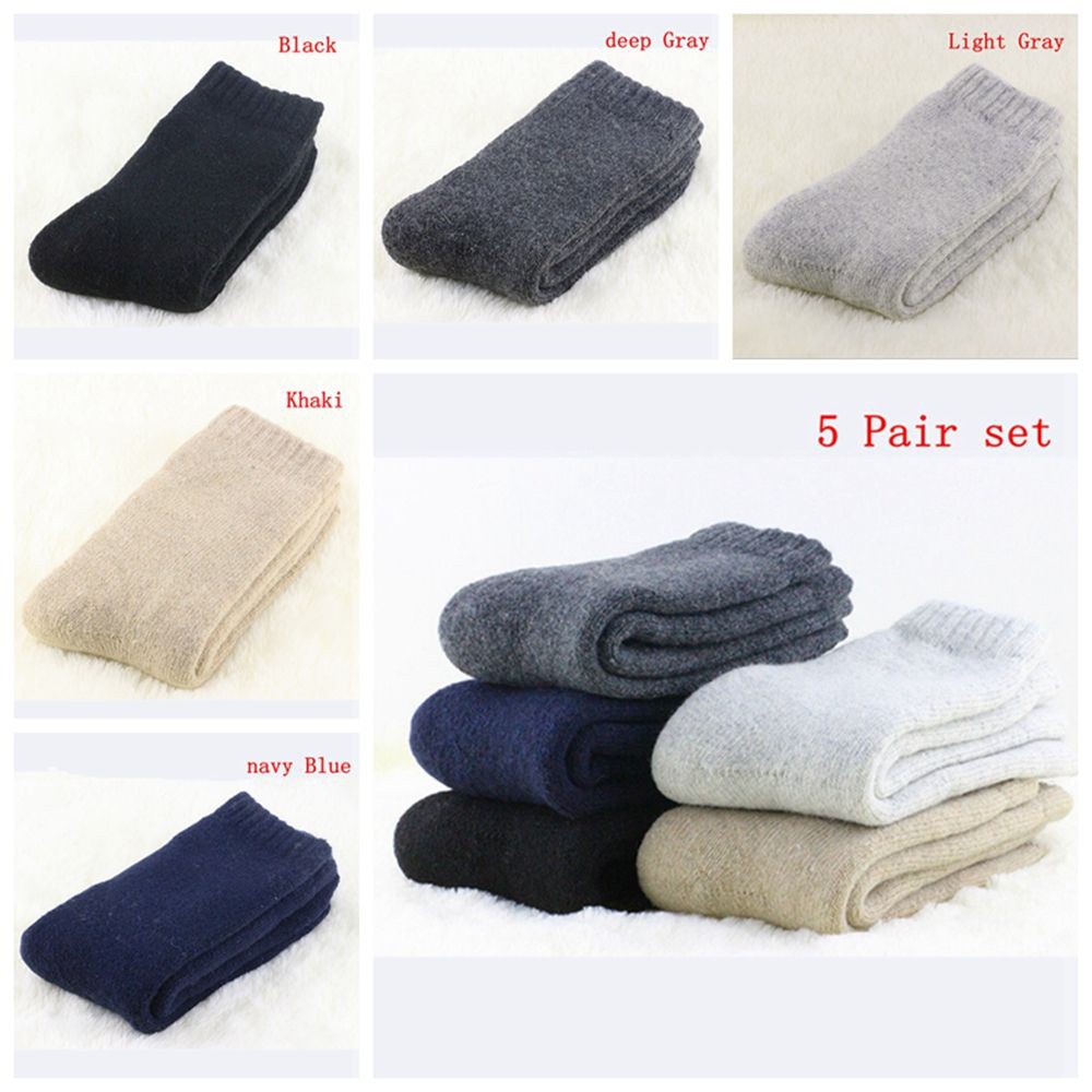 Set 1 / 5 Đôi Vớ Len Cashmere Dày Giữ Ấm Thời Trang Mùa Đông Cho Nam