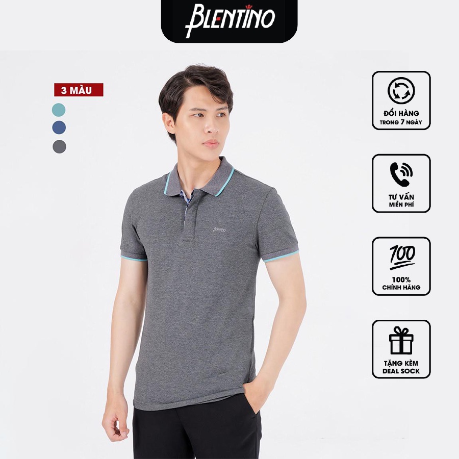 Áo Thun Nam Có Cổ Blentino PL22 - Form Slim Fit, Vải Thấm Mồ Hôi, Không Nhăn Co Giãn Mềm Mịn