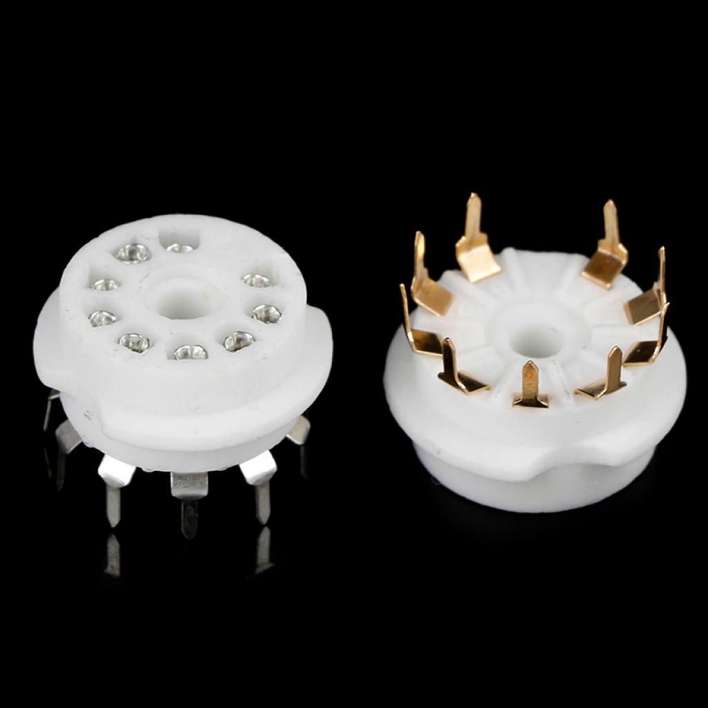 1 Cái Đế Van Ổ Cắm Bằng Gốm Mạ Vàng 9pin Cb Cho 12AX7 12AU7 ECC83