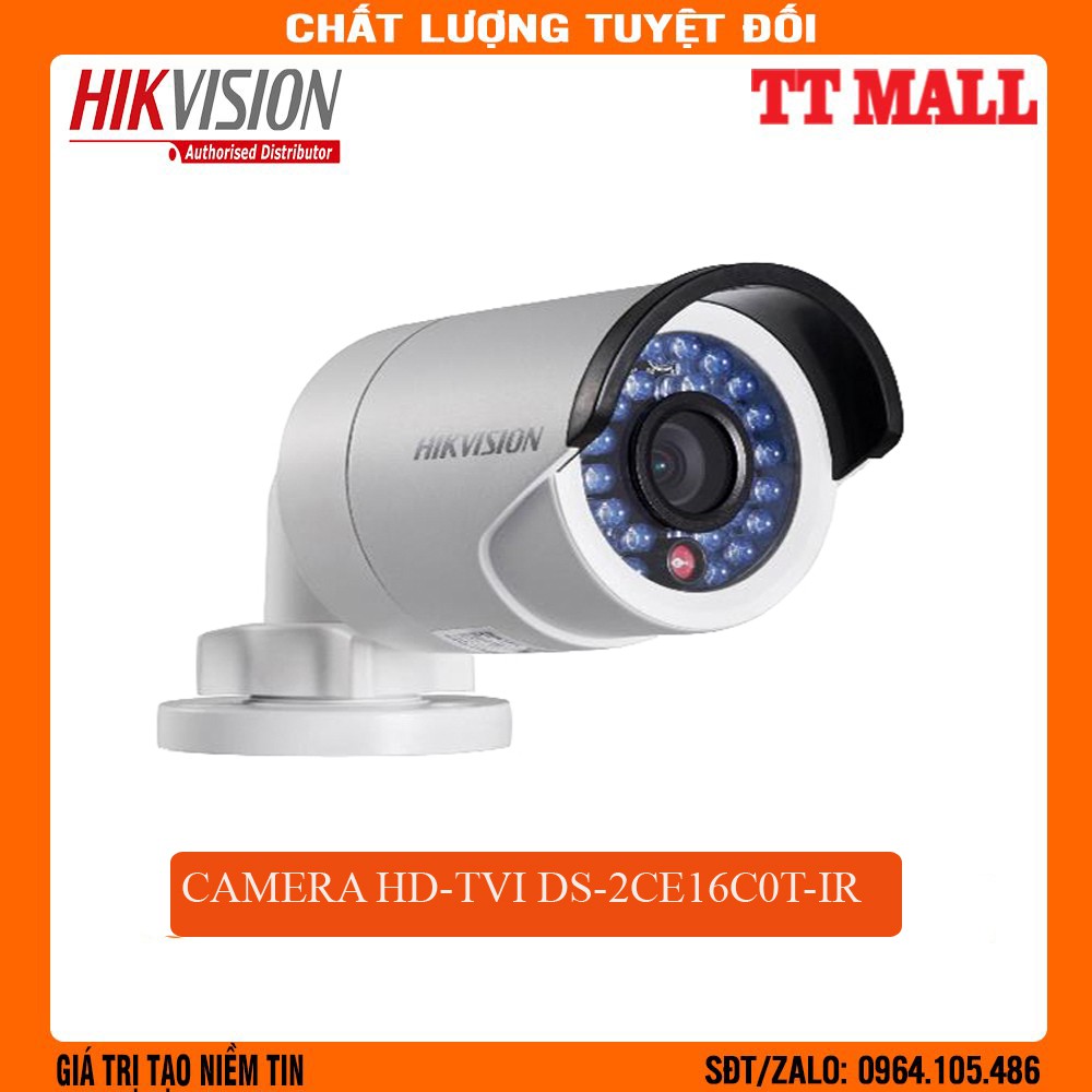 CAMERA HD-TVI DS-2CE16C0T-IR-HÀNG CHÍNH HÃNG- BẢO HÀNH 2 NĂM