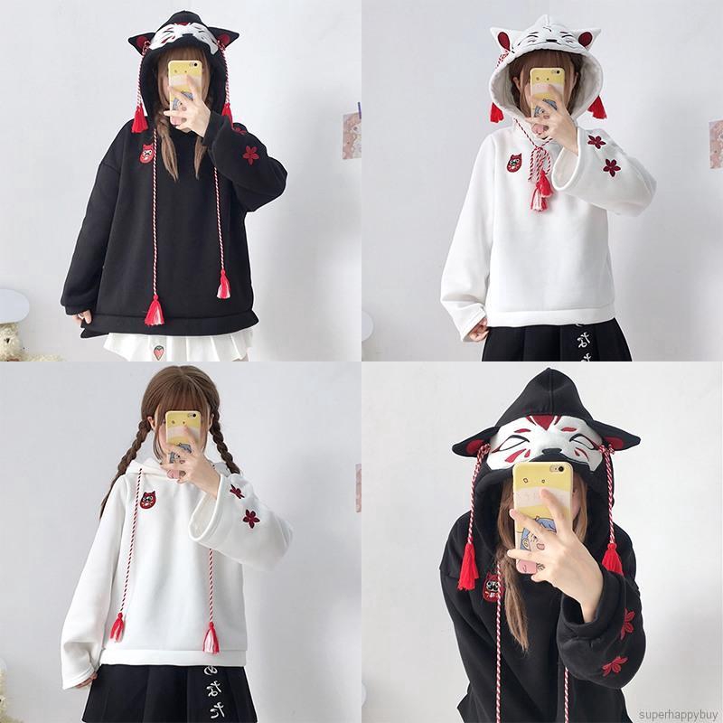 [ Mã FAGREEN1505 giảm 10% tối đa 30K đơn 99K] Áo hoodie họa tiết tai mèo phong cách Nhật Bản đáng yêu | BigBuy360 - bigbuy360.vn