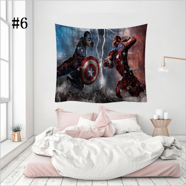 Thảm Treo Tường In Hình Phong Cách Captain America Độc Đáo