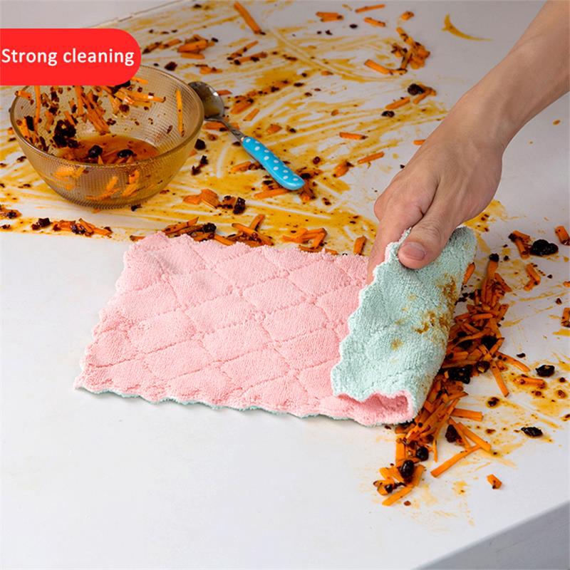 Khăn lau đồ dùng nhà bếp bằng nhung san hô chống dính thấm hút dầu tiện dụng | BigBuy360 - bigbuy360.vn