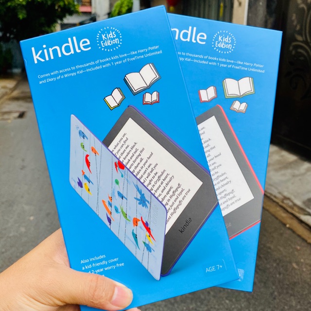 Máy đọc sách Kindle For KiDs kèm bao da chính hãng Amazon [ Tặng kèm miếng dán]