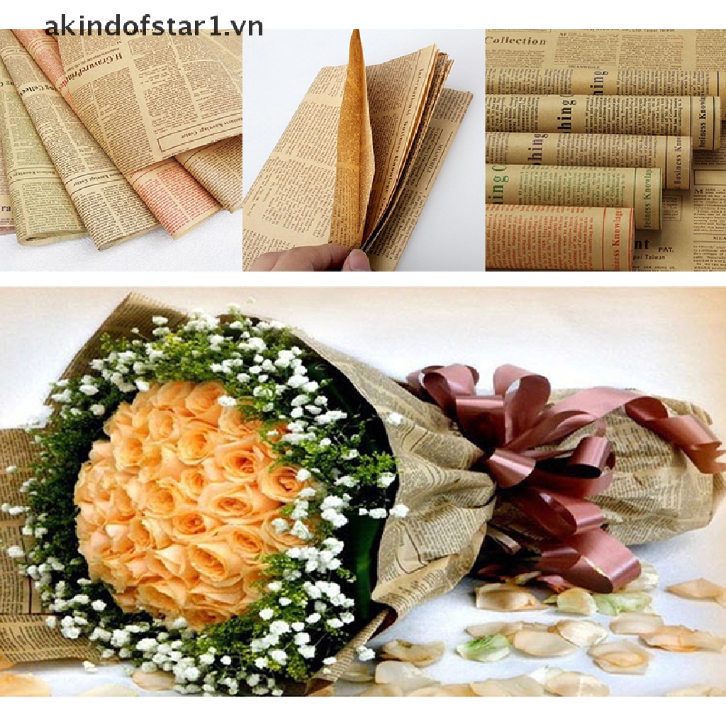 Cuộn Giấy kraft Hai Mặt Dùng Gói Quà Giáng Sinh Phong Cách vintage