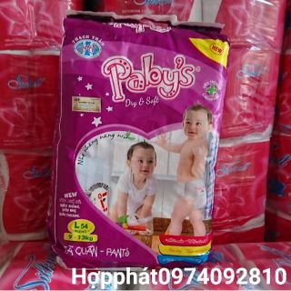 Bỉm quần pabys l54 / m58/ xl48 /xxl 42 miếng.