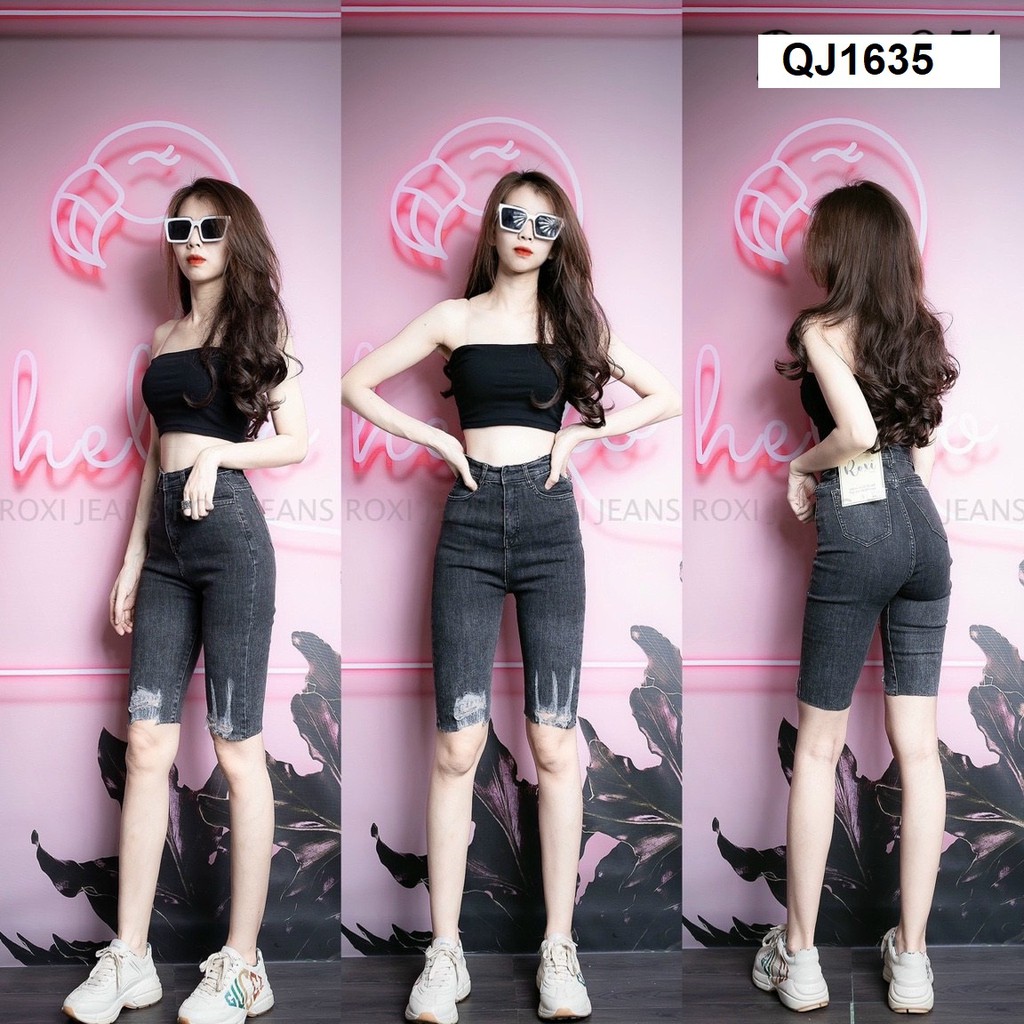 Quần Jeans Ngố Co Giãn Rách Gối QJ1635