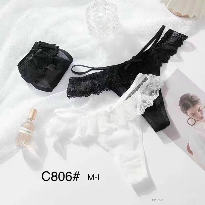 Quần Lót Lọt Khe Ren thiết kế viền công chúa đính nơ nhỏ thoáng mát sexy C806