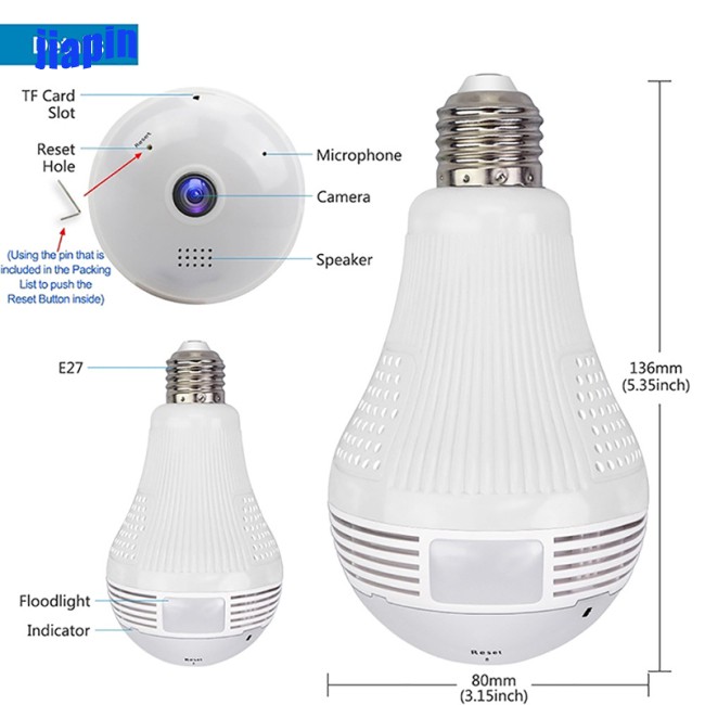 Camera An Ninh Không Dây Dạng Bóng Đèn Xoay 360 Độ | BigBuy360 - bigbuy360.vn