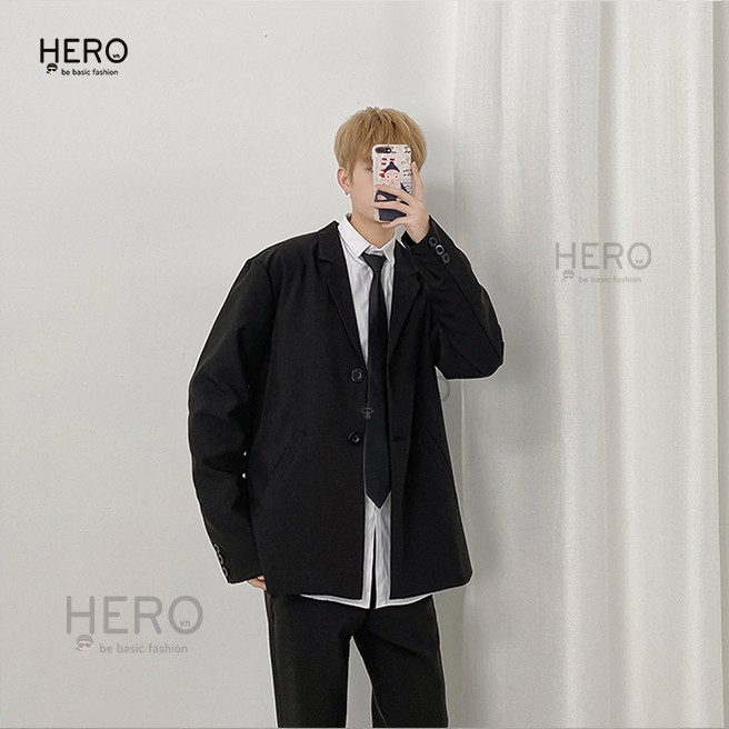 [Trợ giá] Áo khoác Nam, Áo Blazer Nam Form Rộng phong cách Hàn Quốc BZ01 MrHero