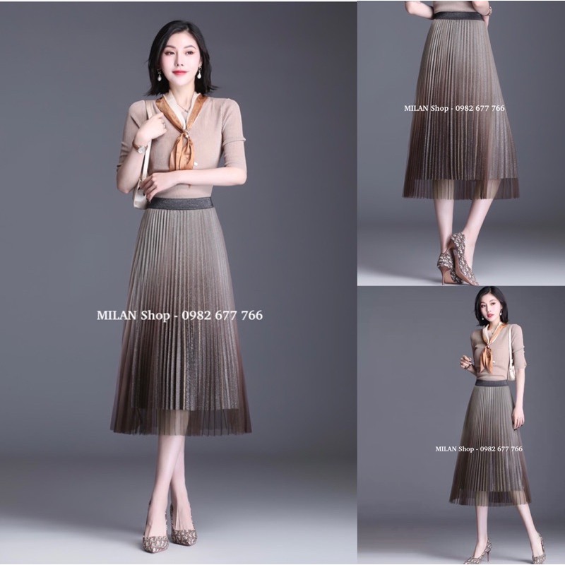 Chân váy xếp ly nhũ loang 3d nhiều màu | BigBuy360 - bigbuy360.vn