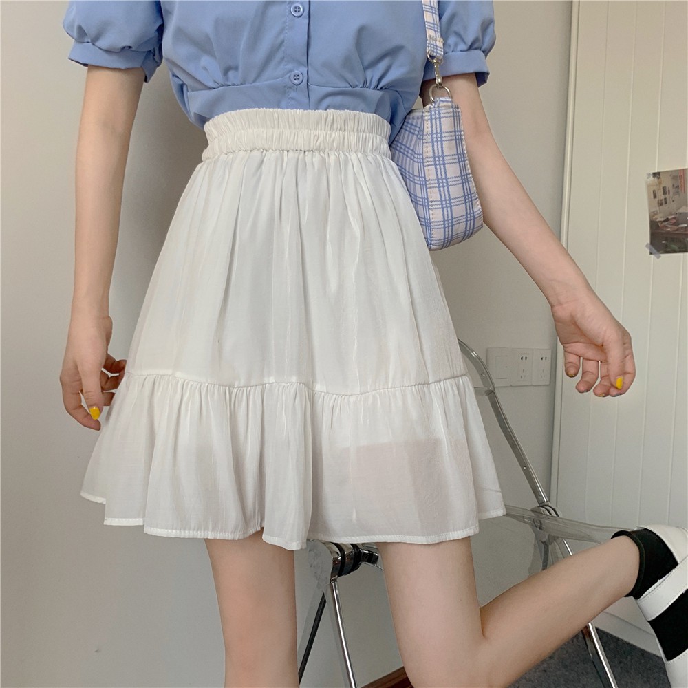 Chân Váy Chữ A Lưng Cao Xếp Ly Màu Trơn Thời Trang Cho Nữ | BigBuy360 - bigbuy360.vn