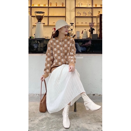 ÁO LEN DỆT HOẠT TIẾT HOA NHÍ -A3 | BigBuy360 - bigbuy360.vn