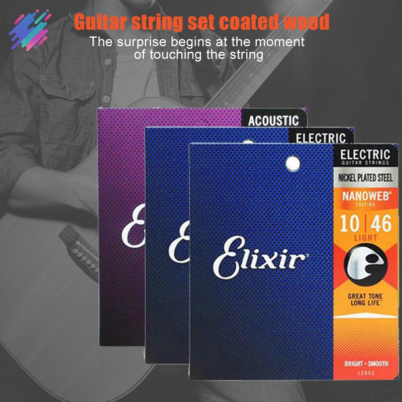 Dây đàn guitar tông sáng sử dụng bền lâu tương thích với đàn Elixir