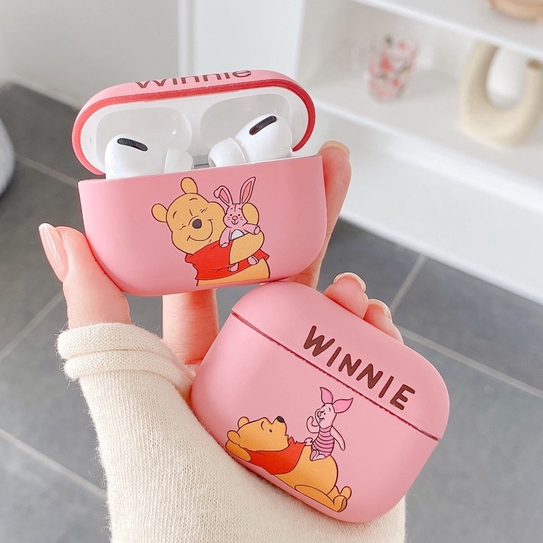 Vỏ Bảo Vệ Hộp Sạc Tai Nghe compatible AirPods Pro/compatible AirPods 3/Pro 2Gen Hình Gấu Pooh Dễ Thương