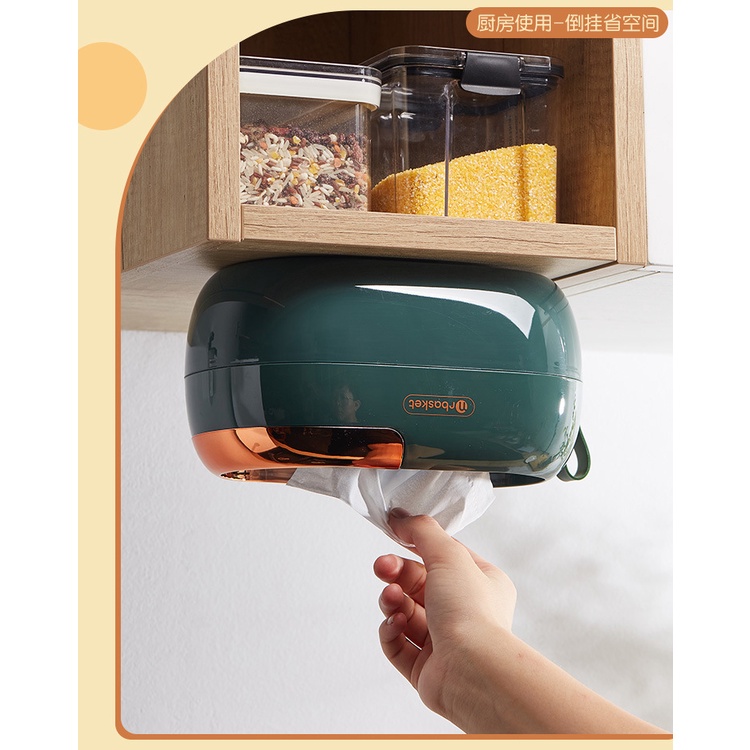 PVN45298 Hộp dán tường đựng khăn giấy ,giấy lau bếp đa năng phong cách Hàn Quốc Giá Rẻ