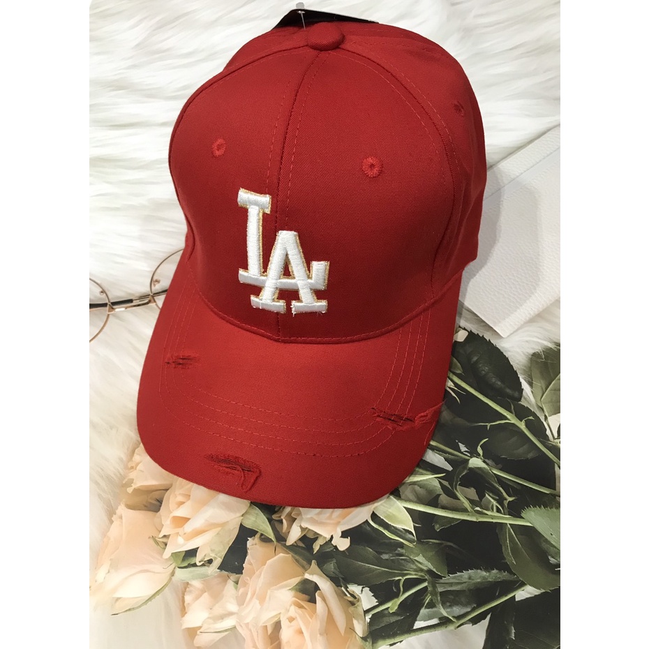 Mũ lưỡi trai ❤️ Nón kết thêu chữ LA phong cách Ulzzang form unisex nam nữ N2