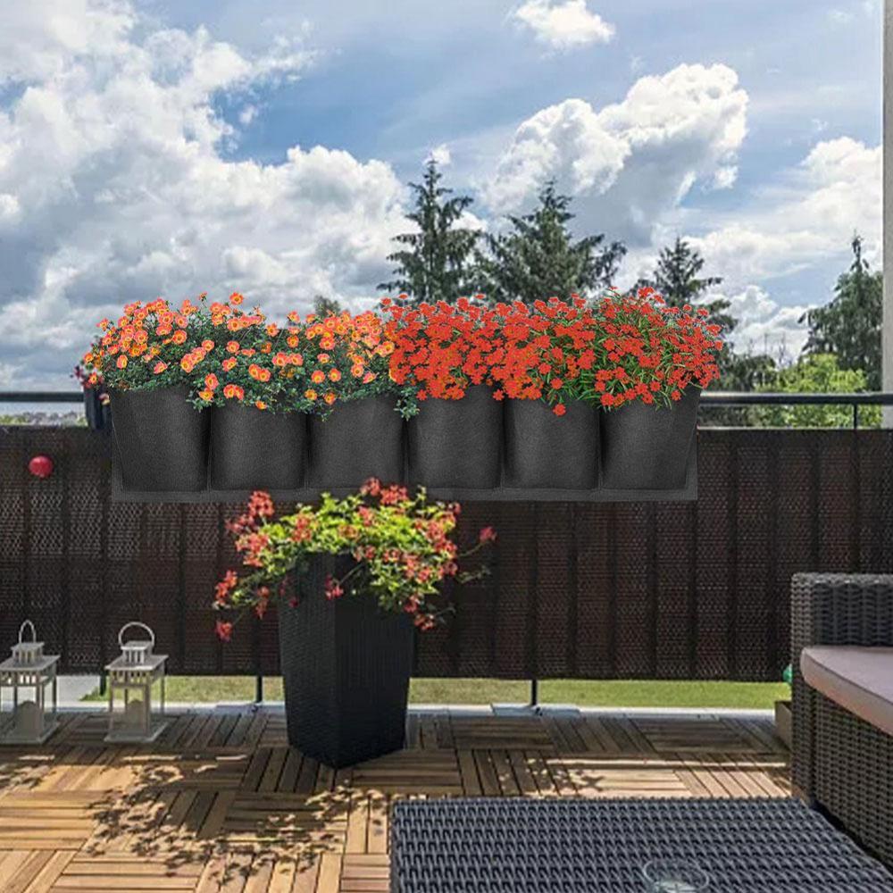 YIYU Túi Trồng Cây Treo Tường 6 Ngăn Tiện Lợi