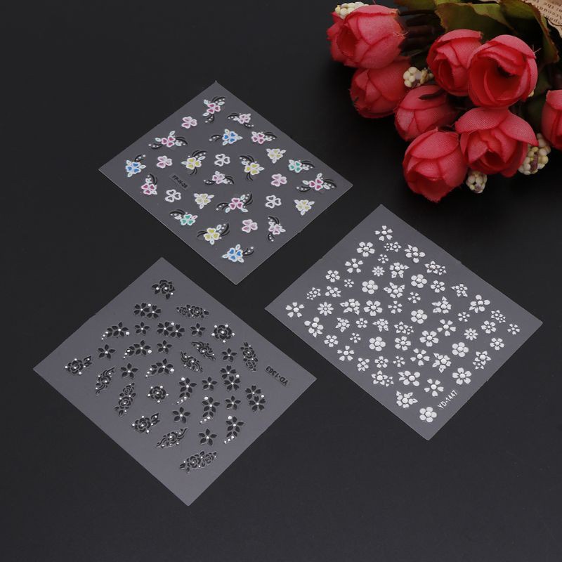 [Hàng mới về] Bộ 10 tấm decal dán trang trí móng tay thiết kế 3D