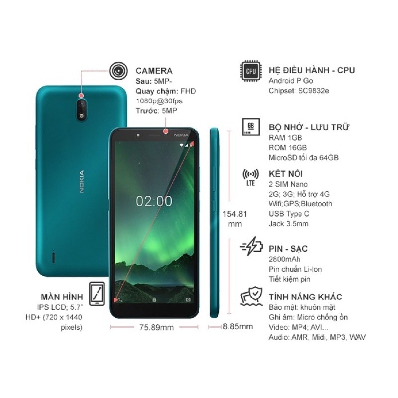 Điện thoại Nokia C2_Chính hãng_hàng mới 100%