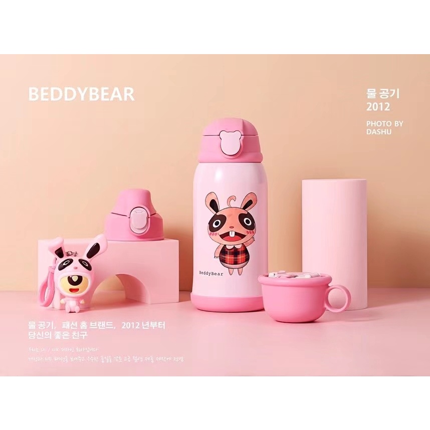 Bình giữ nhiệt Beddybear - 3 Nắp thay thế - Thỏ - 630ml - Tặng kèm móc khóa - RT104-630-THO . Bảo hành 1 năm Beddy Bear