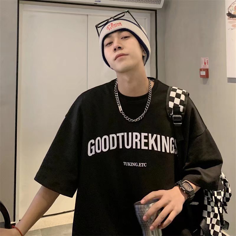 Áo Thun Tay Ngắn Dáng Rộng In Chữ Thoải Mái Thời Trang Mùa Hè Cho Nam