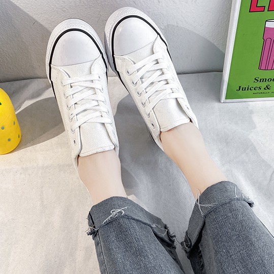 [ Mẫu Mới 2021 ] Giày vải Độn đế tăng siêu cao 6 CM hot 2021 Hàng chất lượng tốt