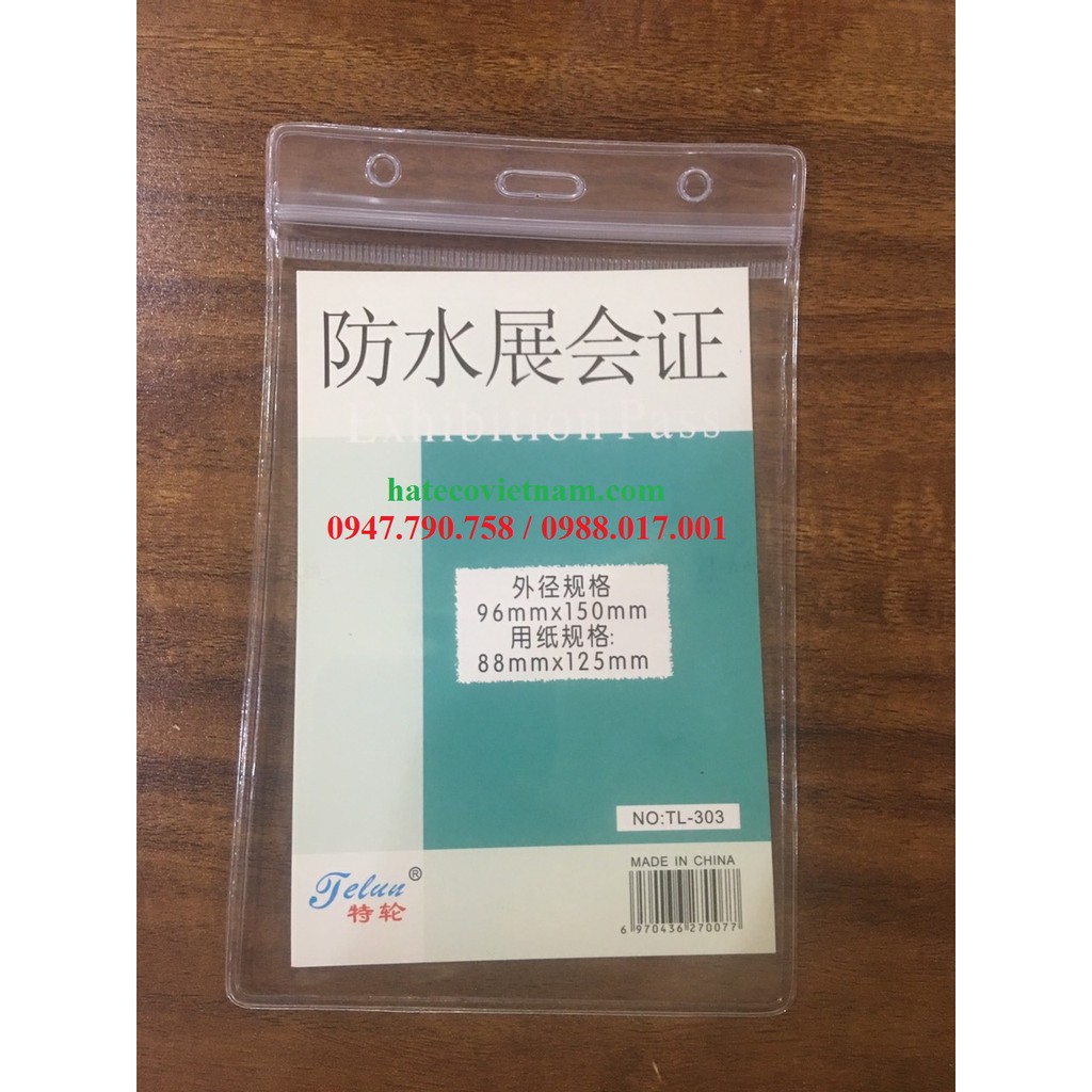 50 Bộ Thẻ đeo nhân viên gồm mặt thẻ 303 dọc và dây đeo móc nhựa KT 96x150mm - (bao đeo thẻ)